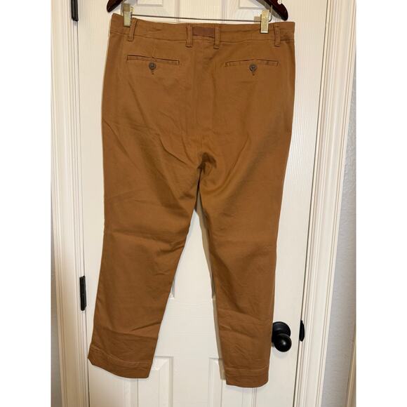 KUT from the Kloth Straight Leg Pants 12 Brown Mid Rise Stretch Chino Trouser - Picture 5 of 11